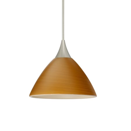 Besa Lighting Domi Cord Pendant, Oak, Satin Nickel Finish, 1x5W LED 1XT-1743OK-LED-SN